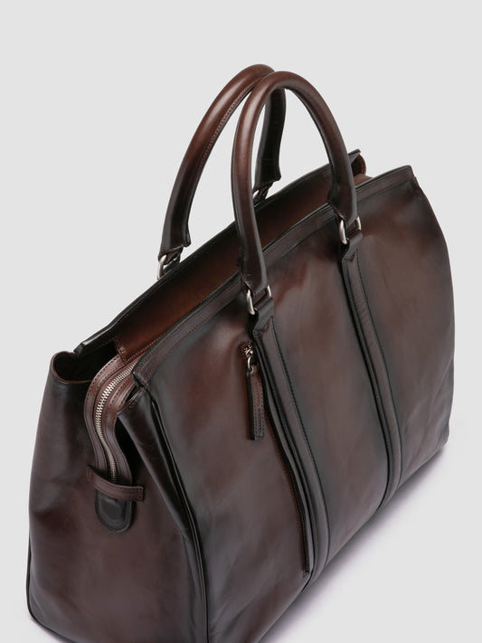 QUENTIN/009 AERO SPALLA PIUMA NAPPA COFFEE