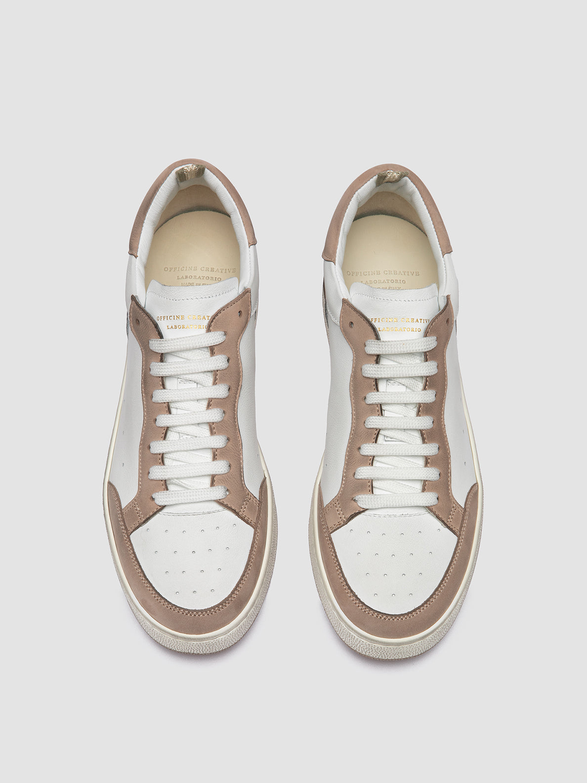 THE ANSWER/001 SOFT NABUK/FLORIDA - DIRTY CAPPUCCINO/BIANCO_F.DO PROFILE