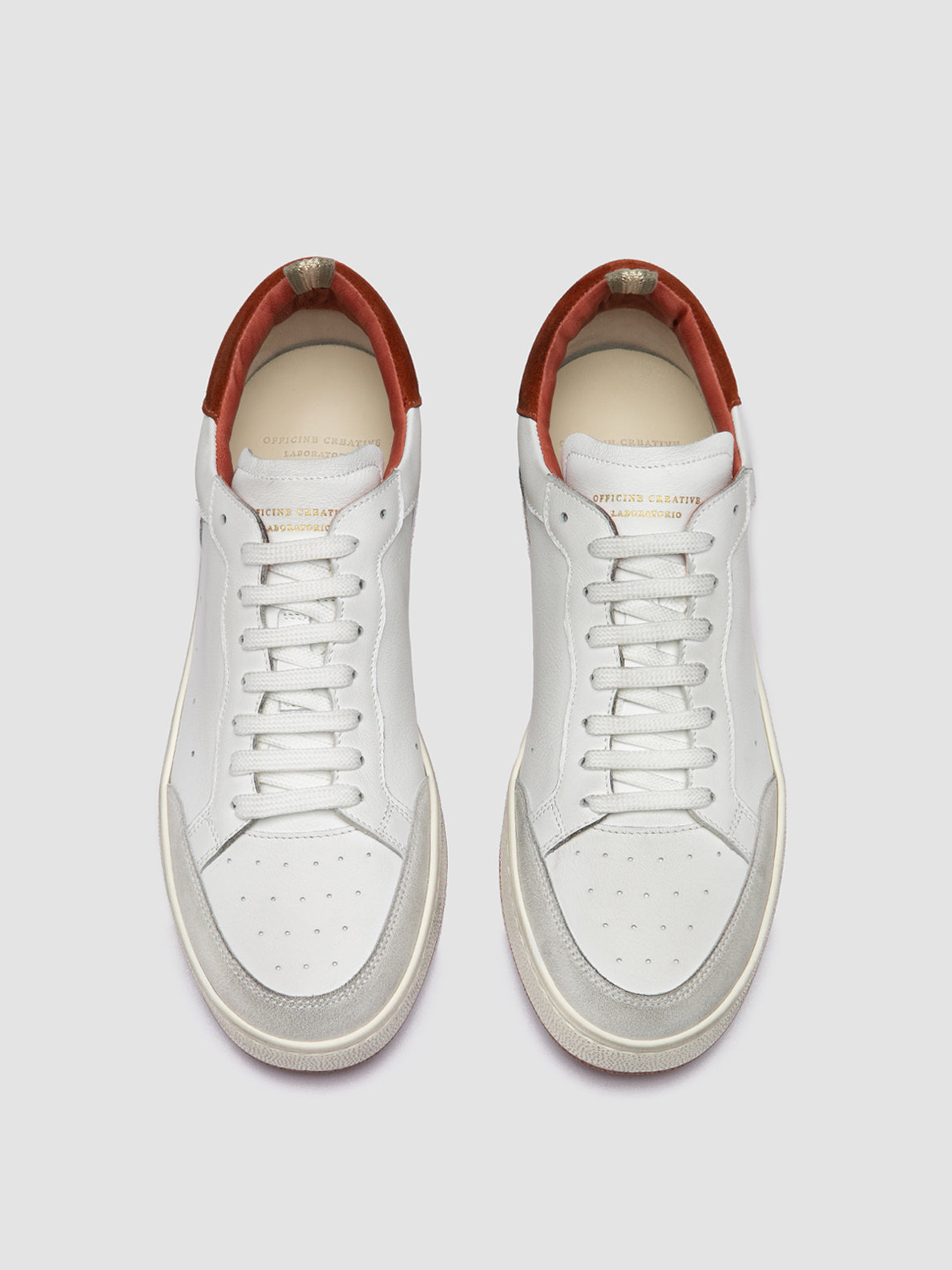 THE ANSWER/007 L.CACHEMIRE/LEATHER/LC TAG-  DIRTY BIANCO/BIANCO/RUST_F.DO PROFILE