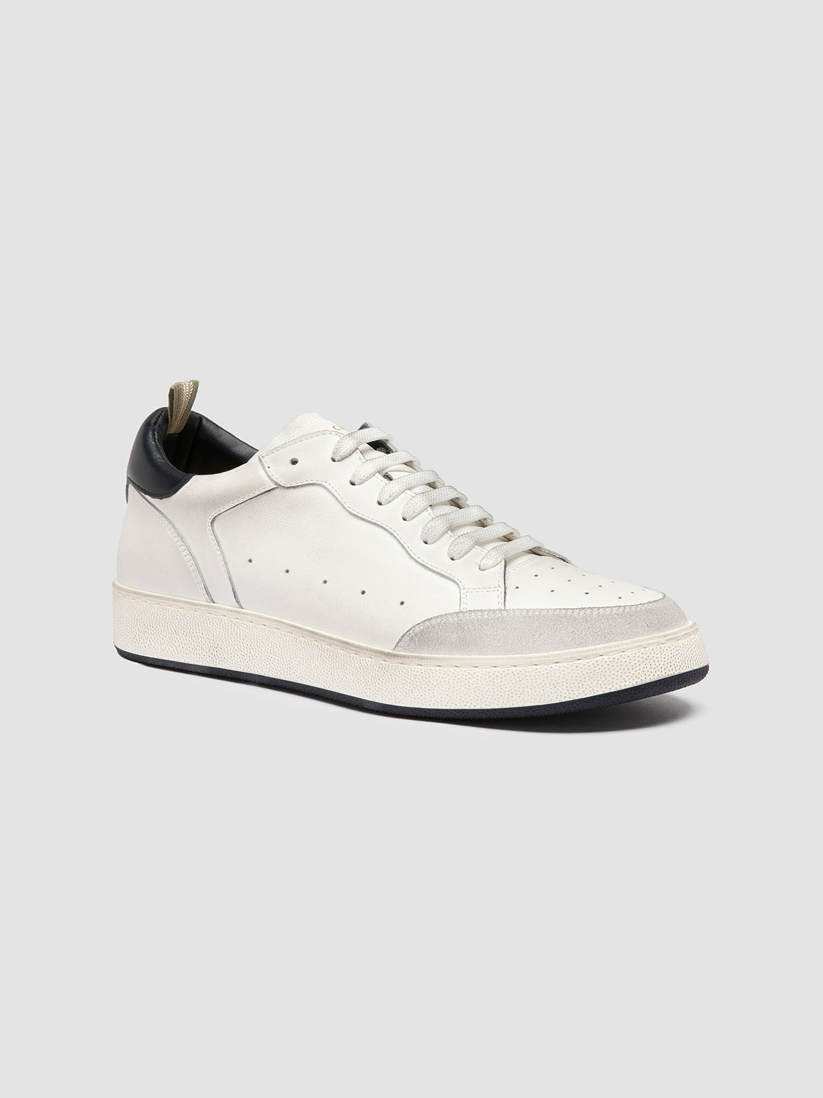 THE ANSWER/007 L.CACHEMIRE/LEATHER/LT TAG - DIRTY BIANCO/BIANCO/BLU SCURO_F.DO PROFILE