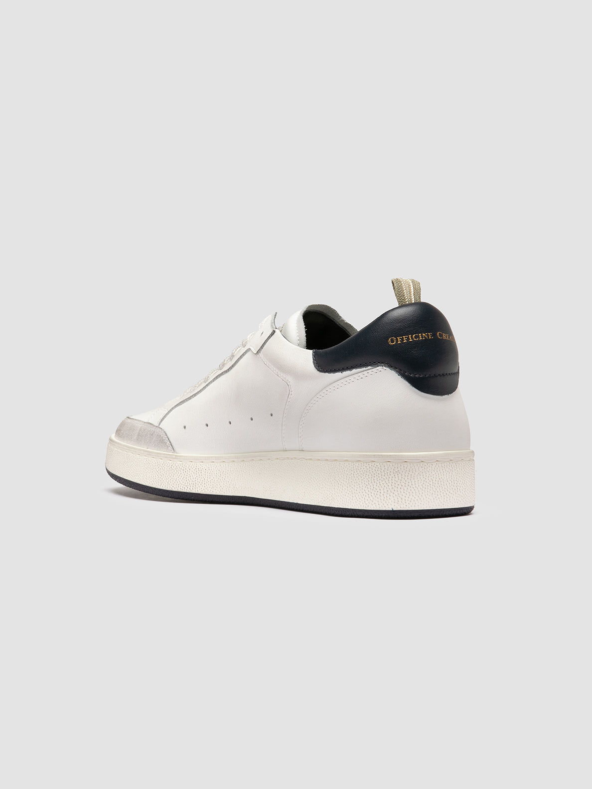 THE ANSWER/007 L.CACHEMIRE/LEATHER/LT TAG - DIRTY BIANCO/BIANCO/BLU SCURO_F.DO PROFILE