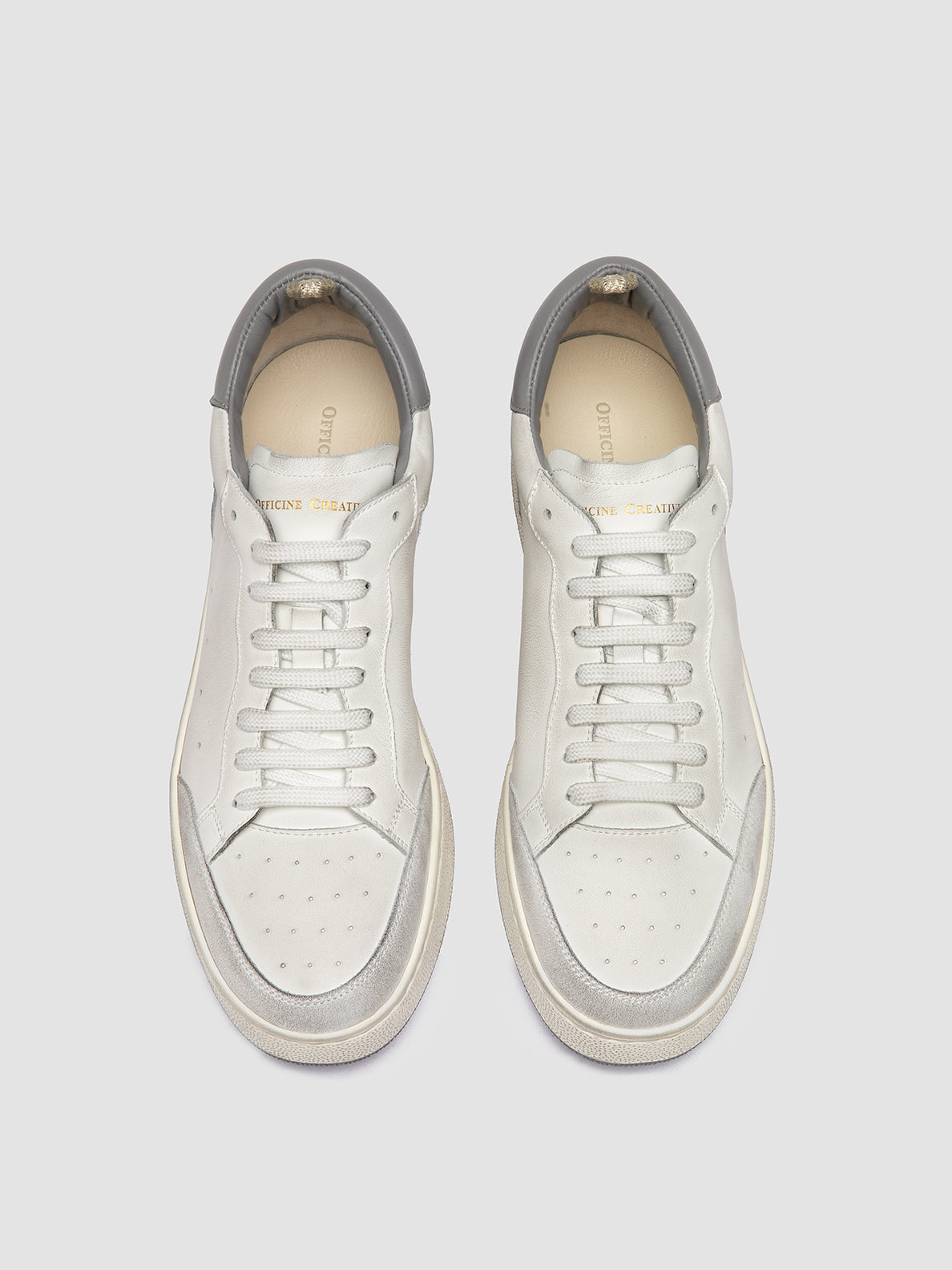 THE ANSWER/007 L.CACHEMIRE/LEATHER/LT TAG - DIRTY BIANCO/BIANCO/CAVIAR_F.DO PROFILE