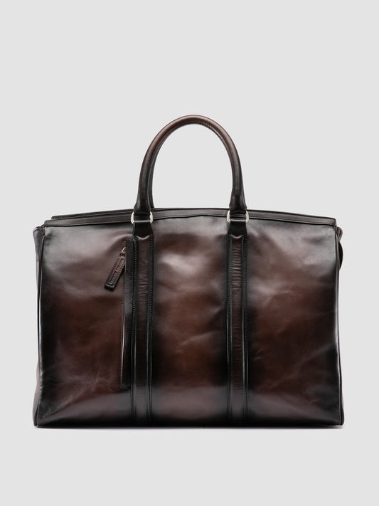 QUENTIN/009 AERO SPALLA PIUMA NAPPA COFFEE