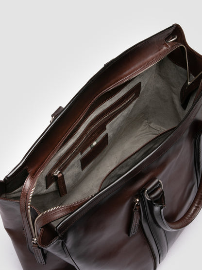 QUENTIN/009 AERO SPALLA PIUMA NAPPA COFFEE