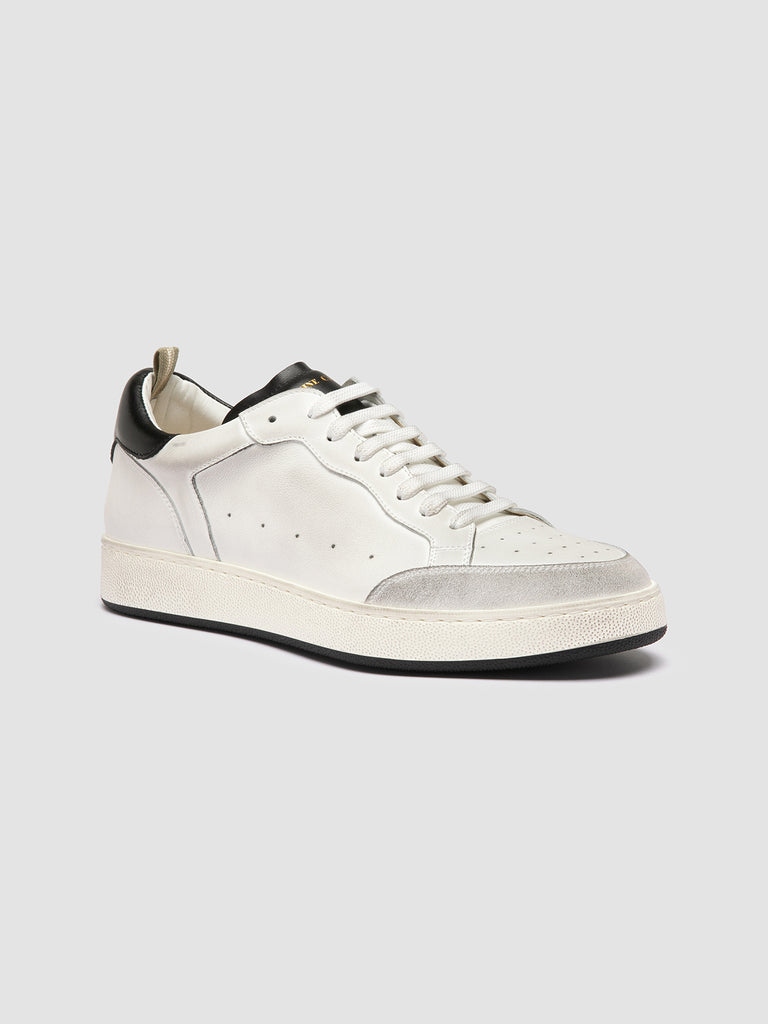 THE ANSWER/001 L.CACHEMIRE/2 LEATHER DIRTY - BIANCO/BIANCO/NERO_F.DO PROFILE NERO