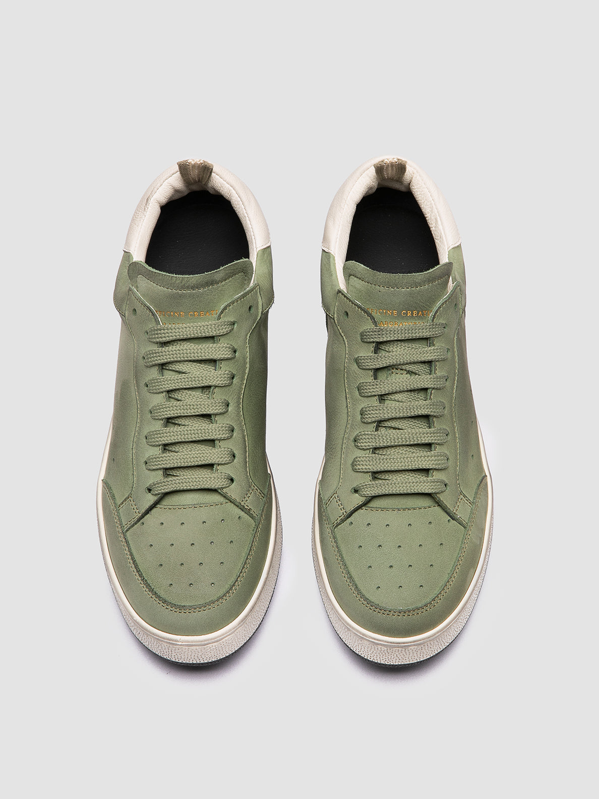 THE ANSWER/102 SOFT NABUK/GIANO - DIRTY OIL GREEN/TOFU_F.DO PROFILE NERO