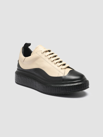 ARRAN/019 BUTTERO NAPPA NERO/OAT MILK